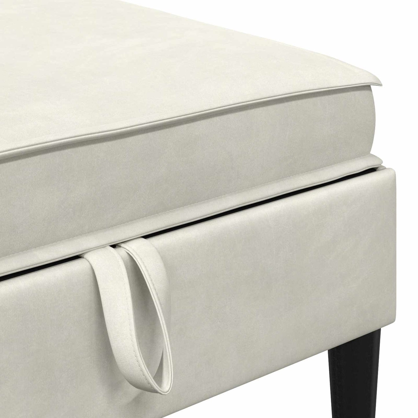 Pouf con Storage Crema Velluto | homemem39