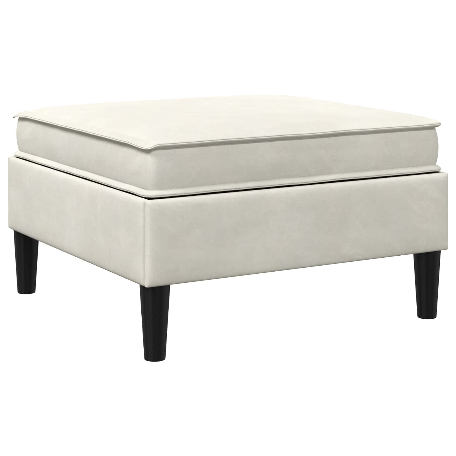 Pouf con Storage Crema Velluto | homemem39
