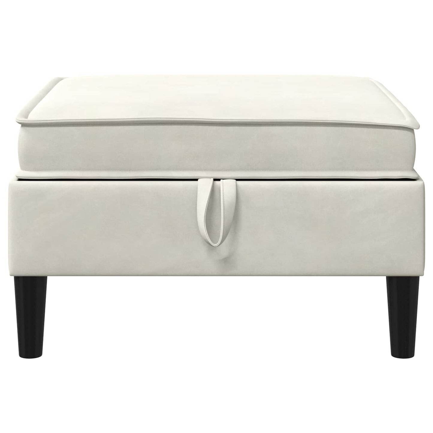 Pouf con Storage Crema Velluto | homemem39