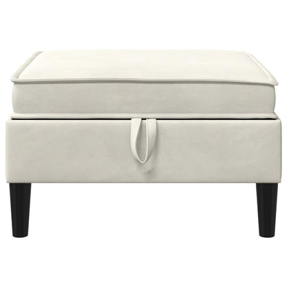 Pouf con Storage Crema Velluto | homemem39