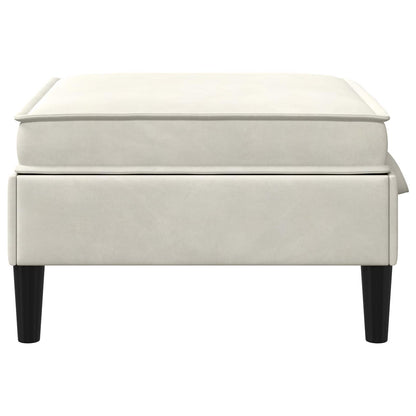 Pouf con Storage Crema Velluto | homemem39