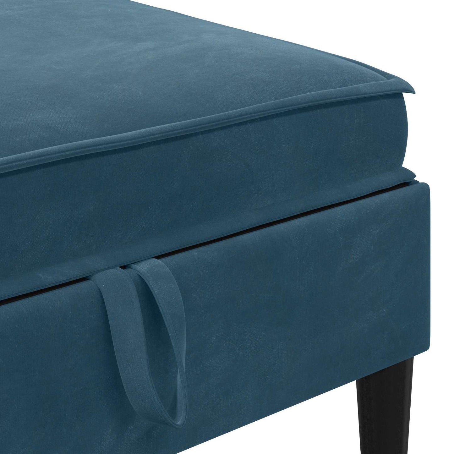Pouf con Storage Blu Velluto | homemem39