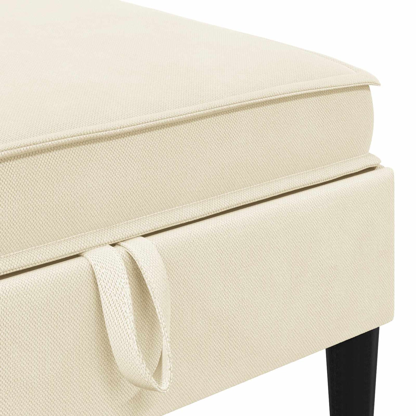 Pouf con Storage Crema Velluto | homemem39