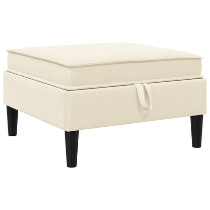 Pouf con Storage Crema Velluto | homemem39