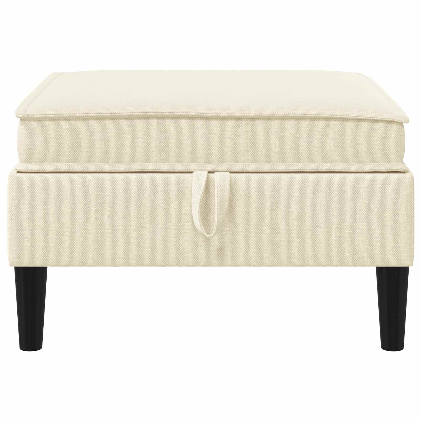 Pouf con Storage Crema Velluto | homemem39