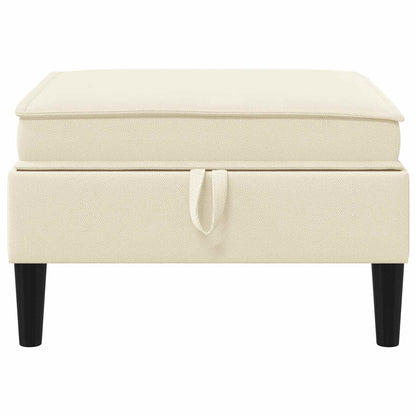Pouf con Storage Crema Velluto | homemem39