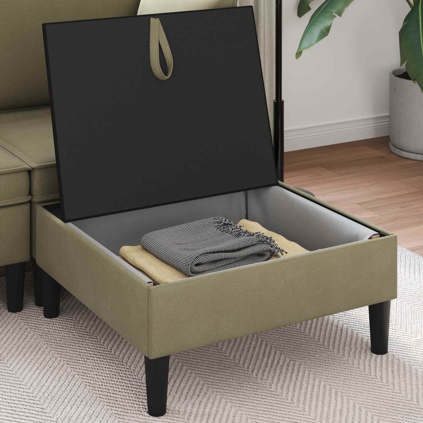 Pouf con Storage Cachi Velluto