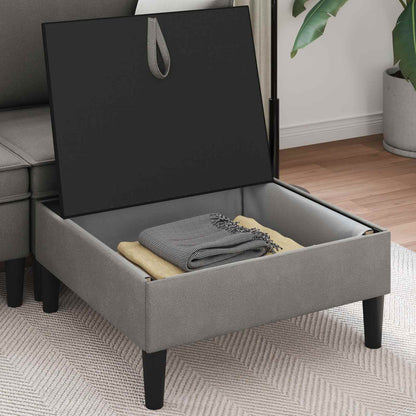 Pouf con Storage Grigio scuro Velluto