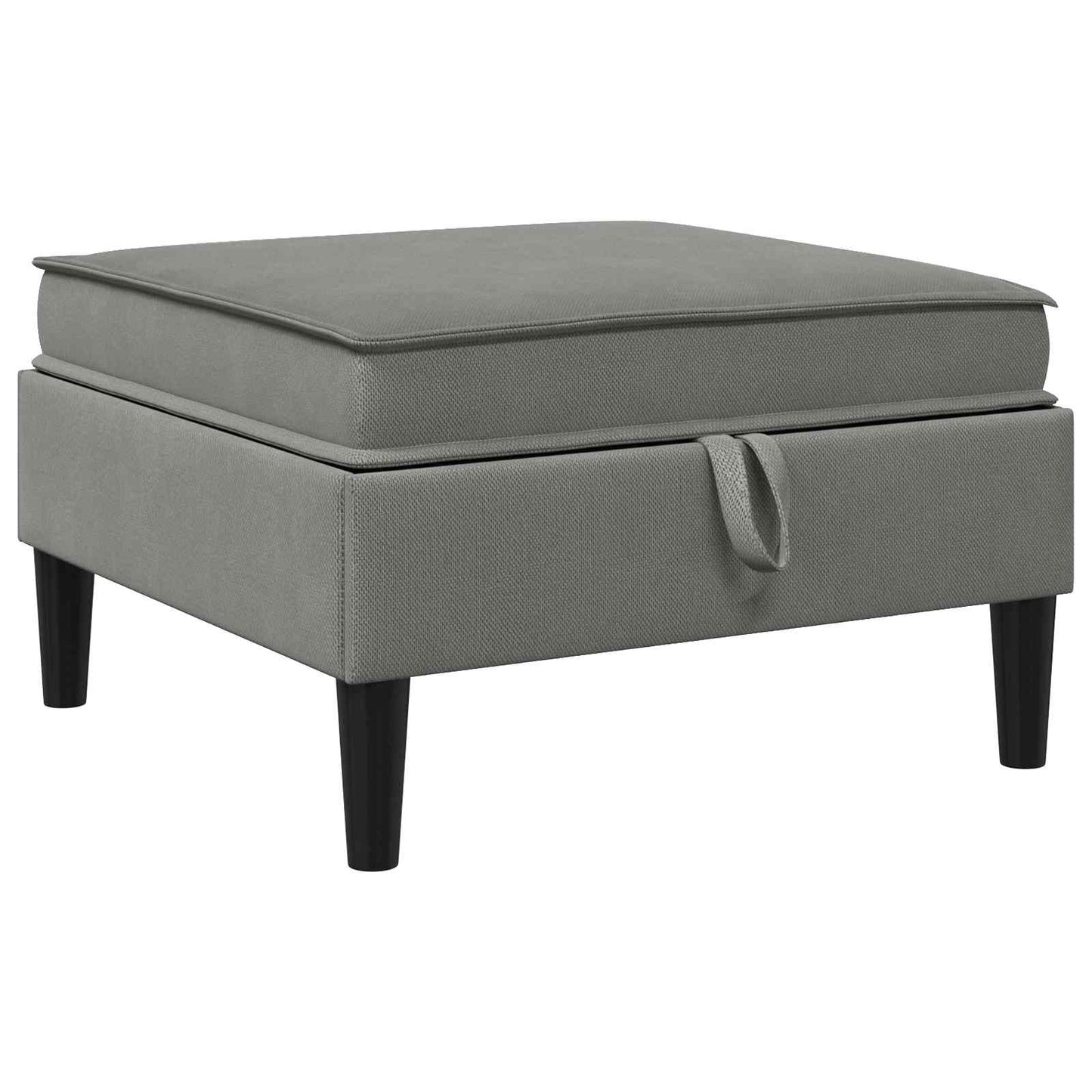 Pouf con Storage Grigio scuro Velluto