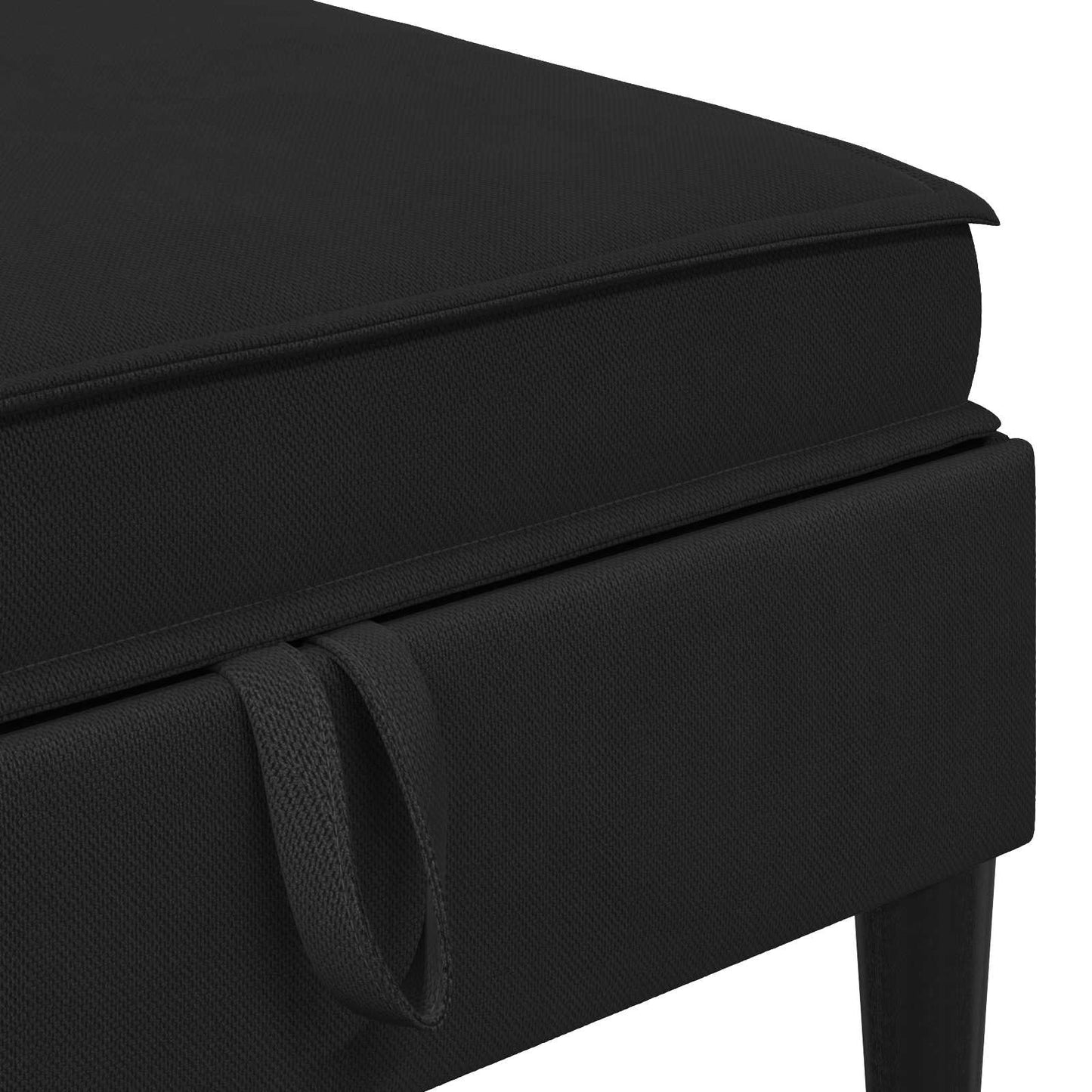 Pouf con Storage Nero Velluto | homemem39