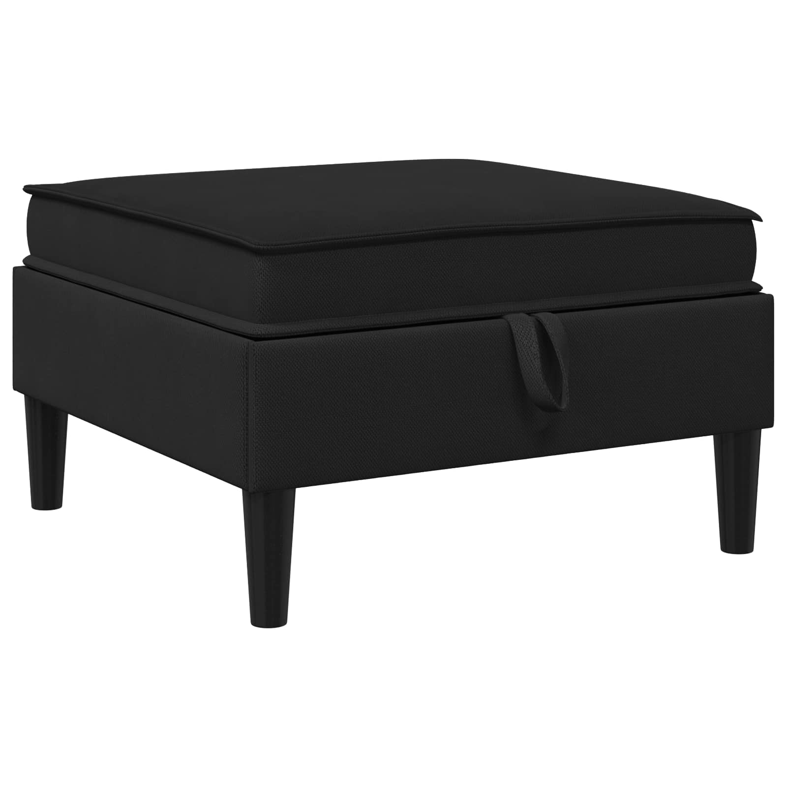 Pouf con Storage Nero Velluto | homemem39
