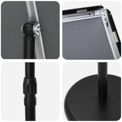 Espositori per Fiere Nero 25 x 25 x 125 cm Alluminio