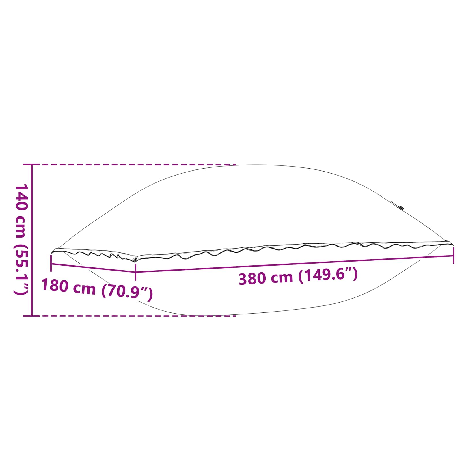 Cuscino invernale per piscina Blu 380 x 180 x 140 cm PVC | homemem39