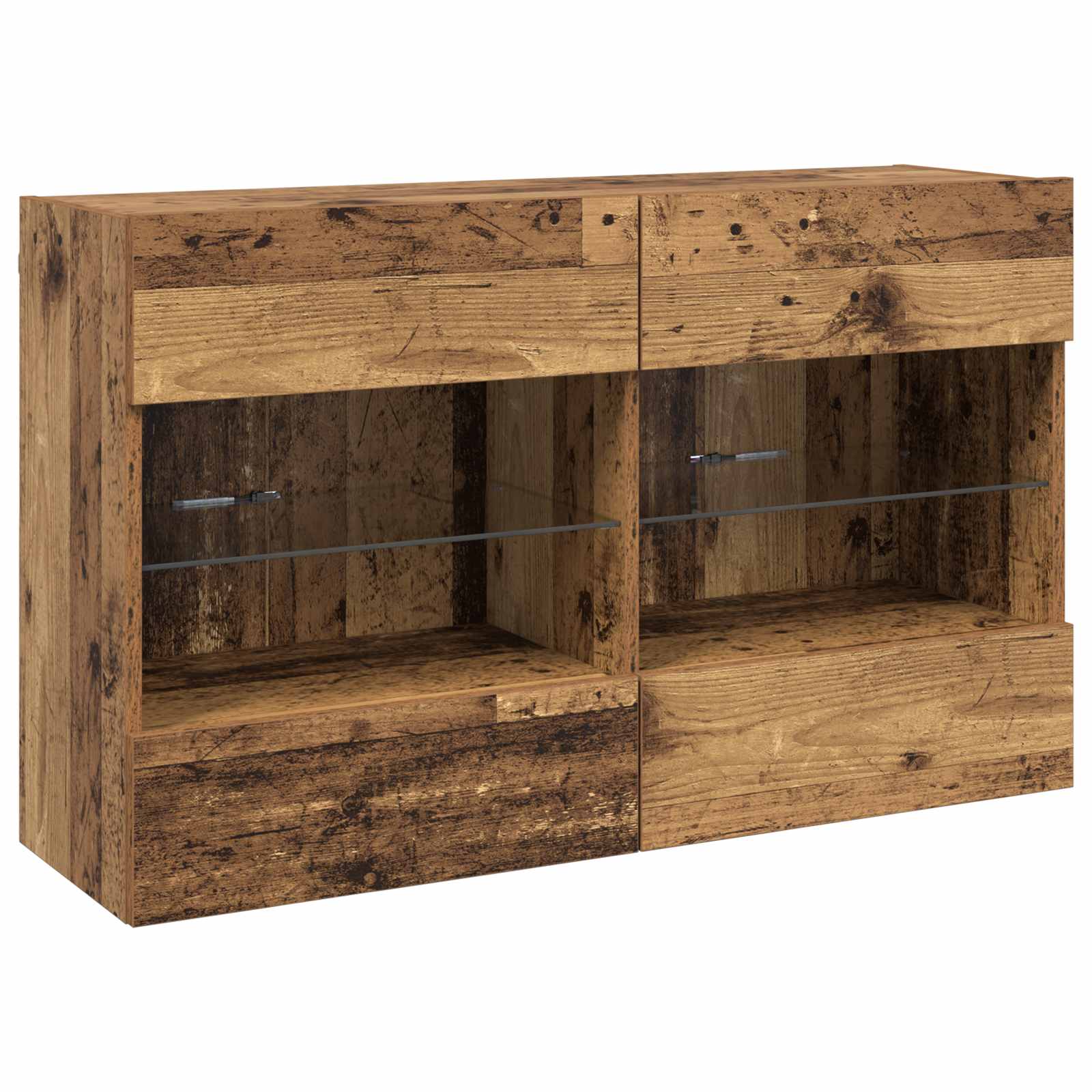 Mobile TV da parete con LED Legno vecchio 98,5 x 30 x 60,5 cm | homemem39