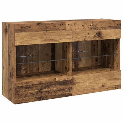 Mobile TV da parete con LED Legno vecchio 98,5 x 30 x 60,5 cm | homemem39