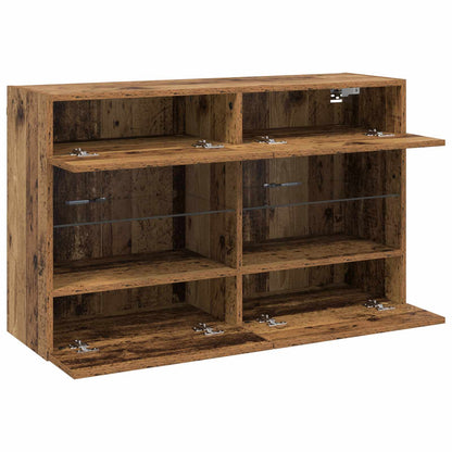 Mobile TV da parete con LED Legno vecchio 98,5 x 30 x 60,5 cm | homemem39