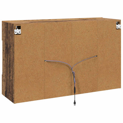 Mobile TV da parete con LED Legno vecchio 98,5 x 30 x 60,5 cm | homemem39