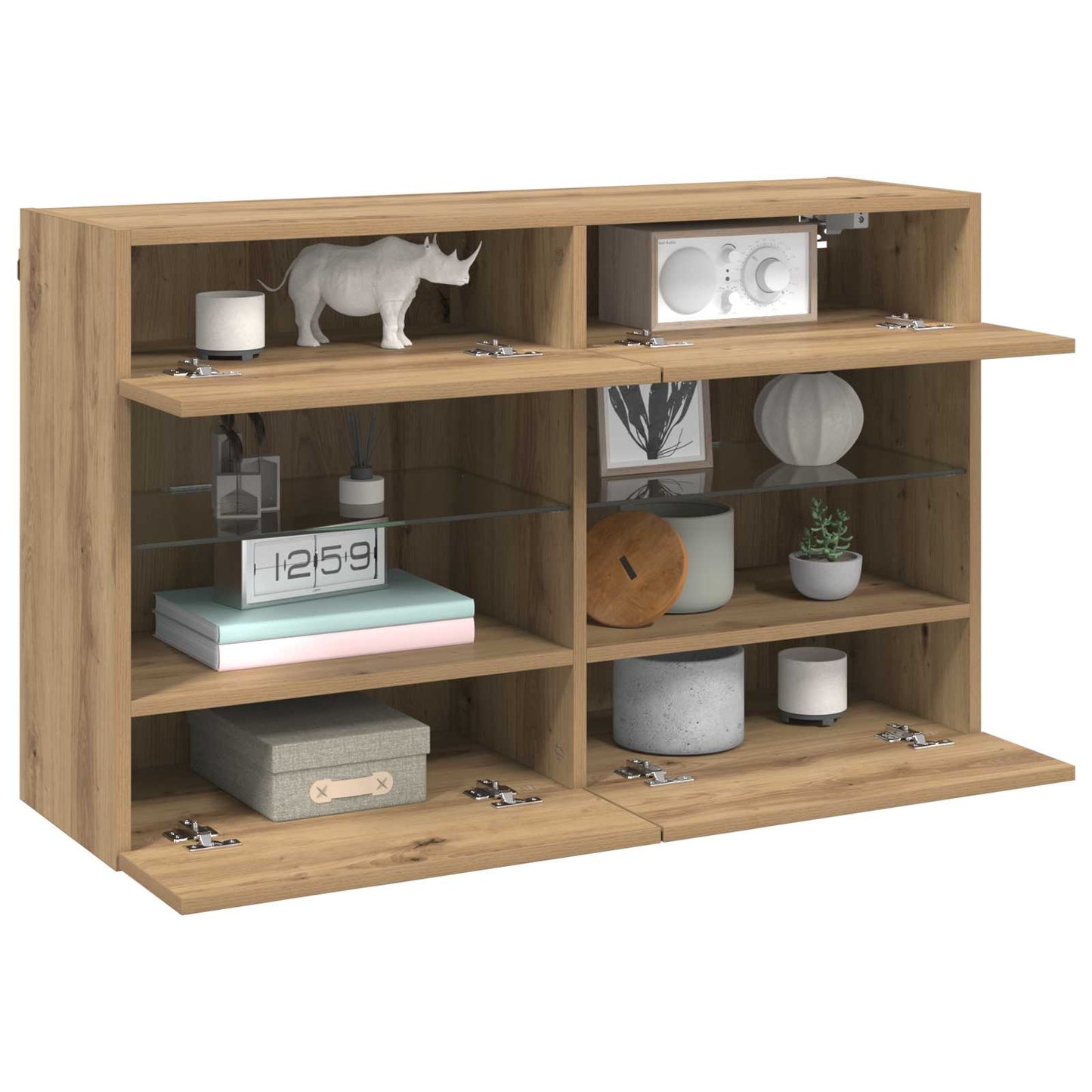 Mobile TV da parete Rovere artigianale 98,5 x 30 x 60,5 cm | homemem39