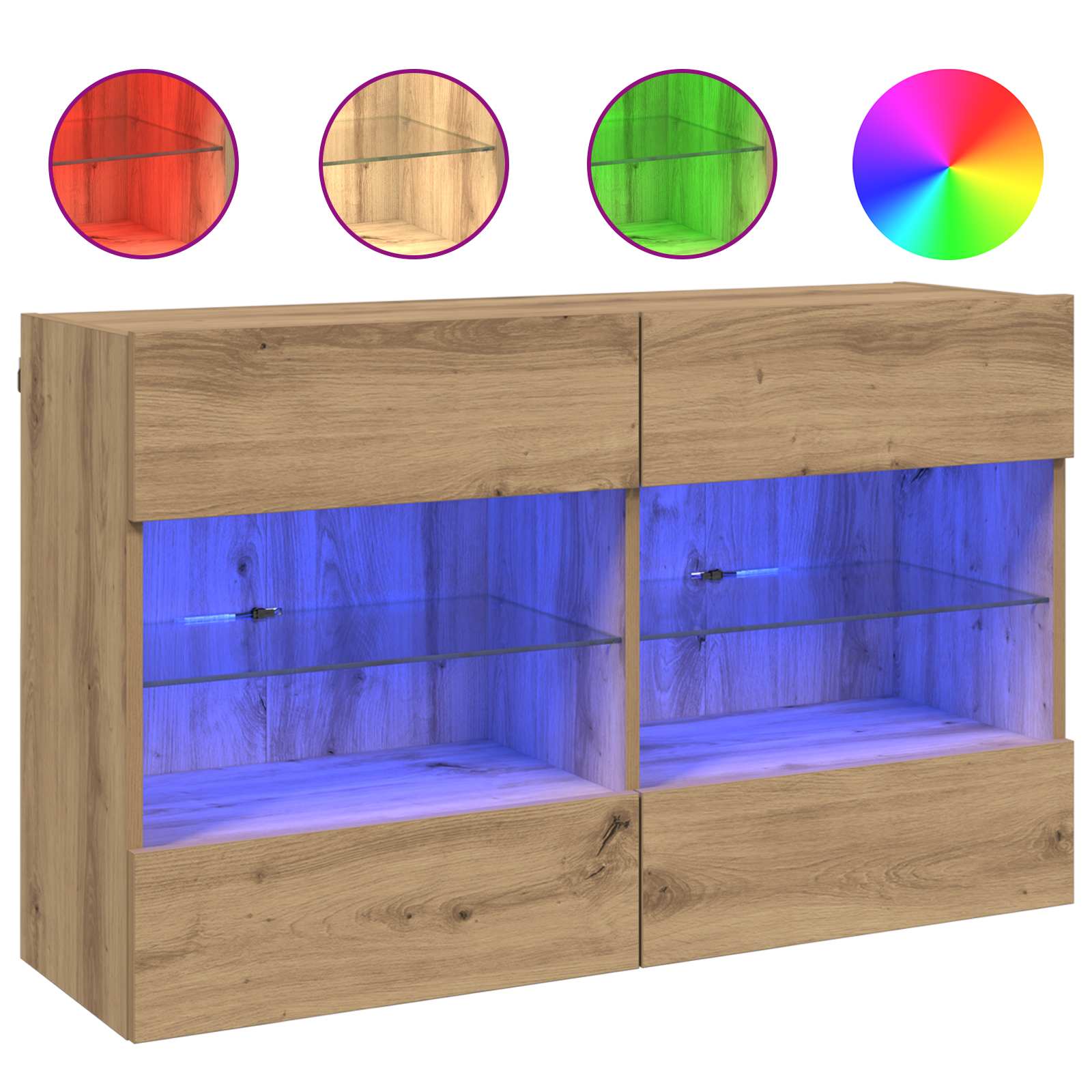 Mobile TV da parete Rovere artigianale 98,5 x 30 x 60,5 cm | homemem39