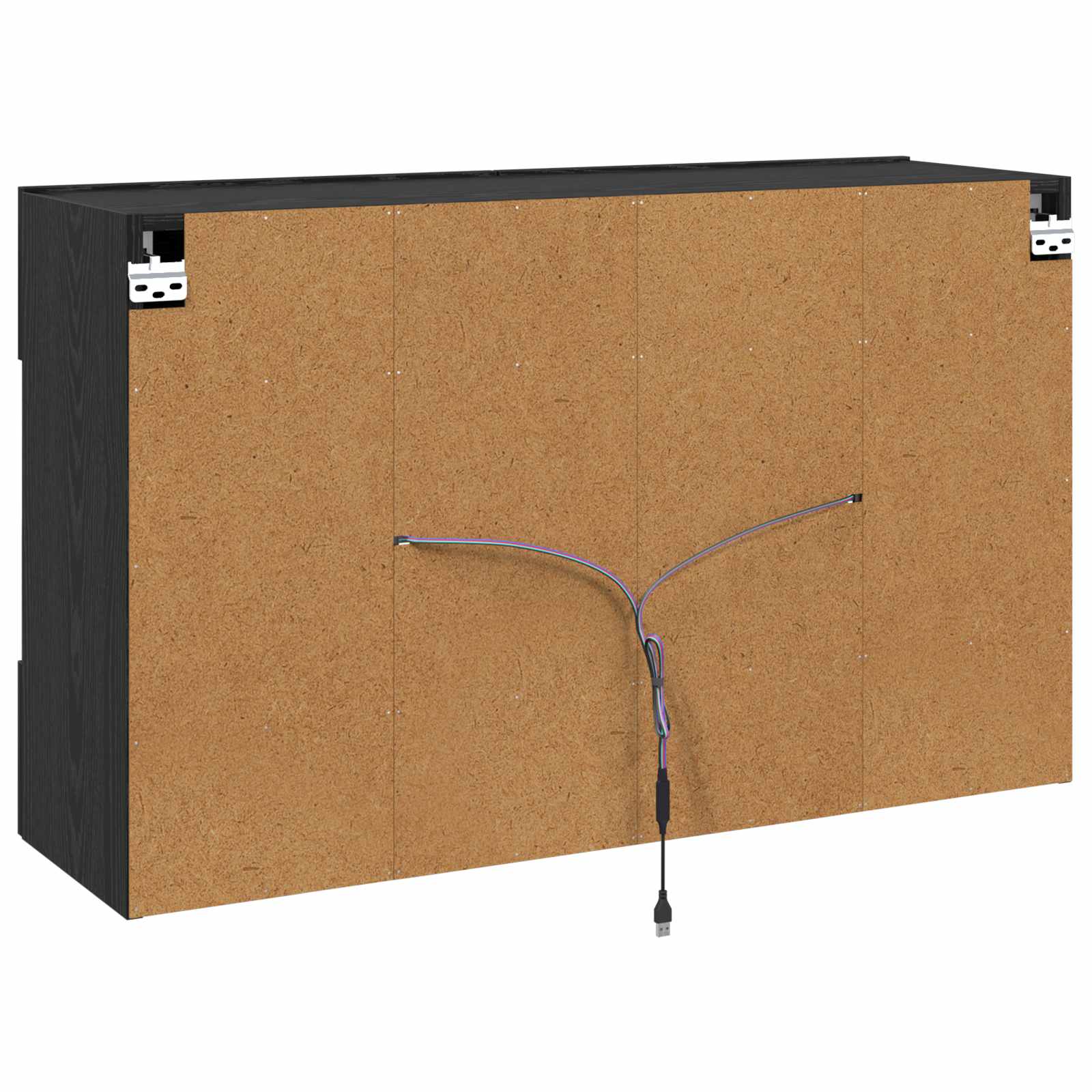 Mobile TV da parete con LED Rovere Nero 98,5 x 30 x 60,5 cm | homemem39
