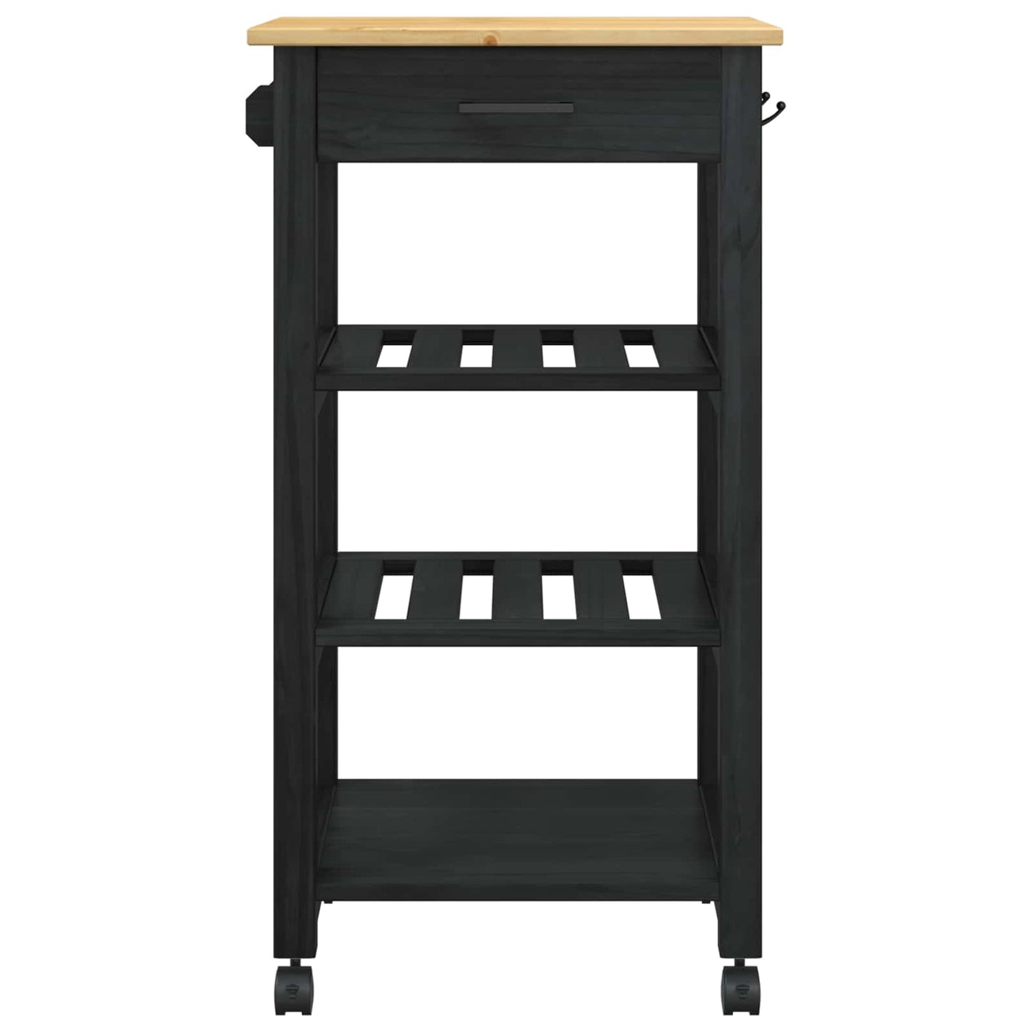 Carrello da Cucina Nero 88,5 x 40 x 48 cm