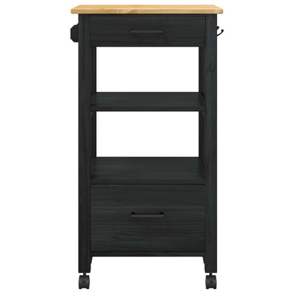 Carrello da Cucina Nero 88,5 x 40 x 48 cm