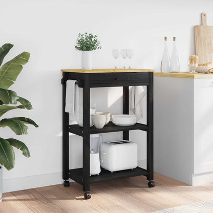 Carrello da Cucina Nero 88,5 x 40 x 60 cm