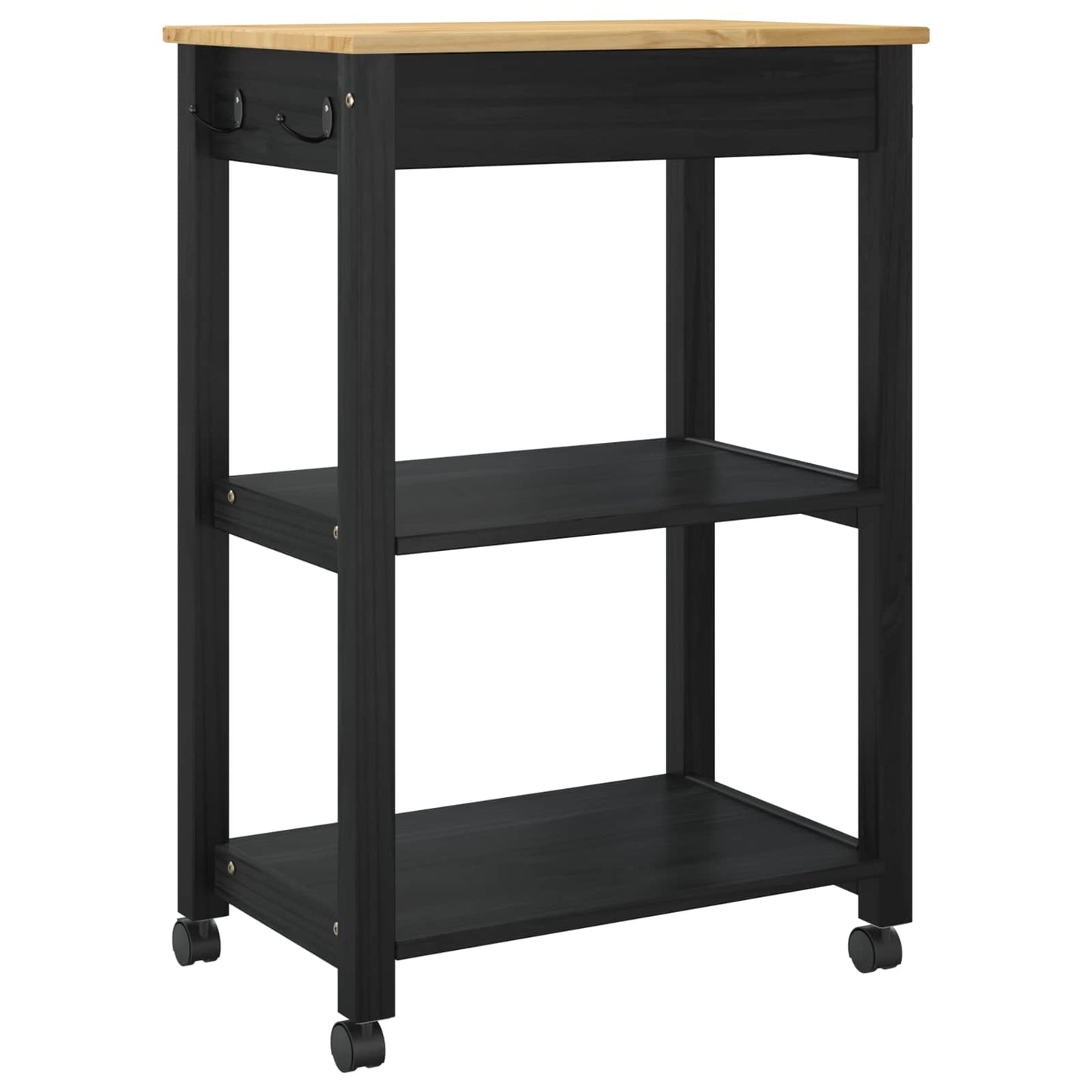 Carrello da Cucina Nero 88,5 x 40 x 60 cm
