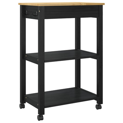 Carrello da Cucina Nero 88,5 x 40 x 60 cm