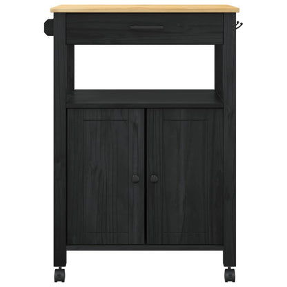 Carrello da Cucina Nero 88,5 x 40 x 60 cm
