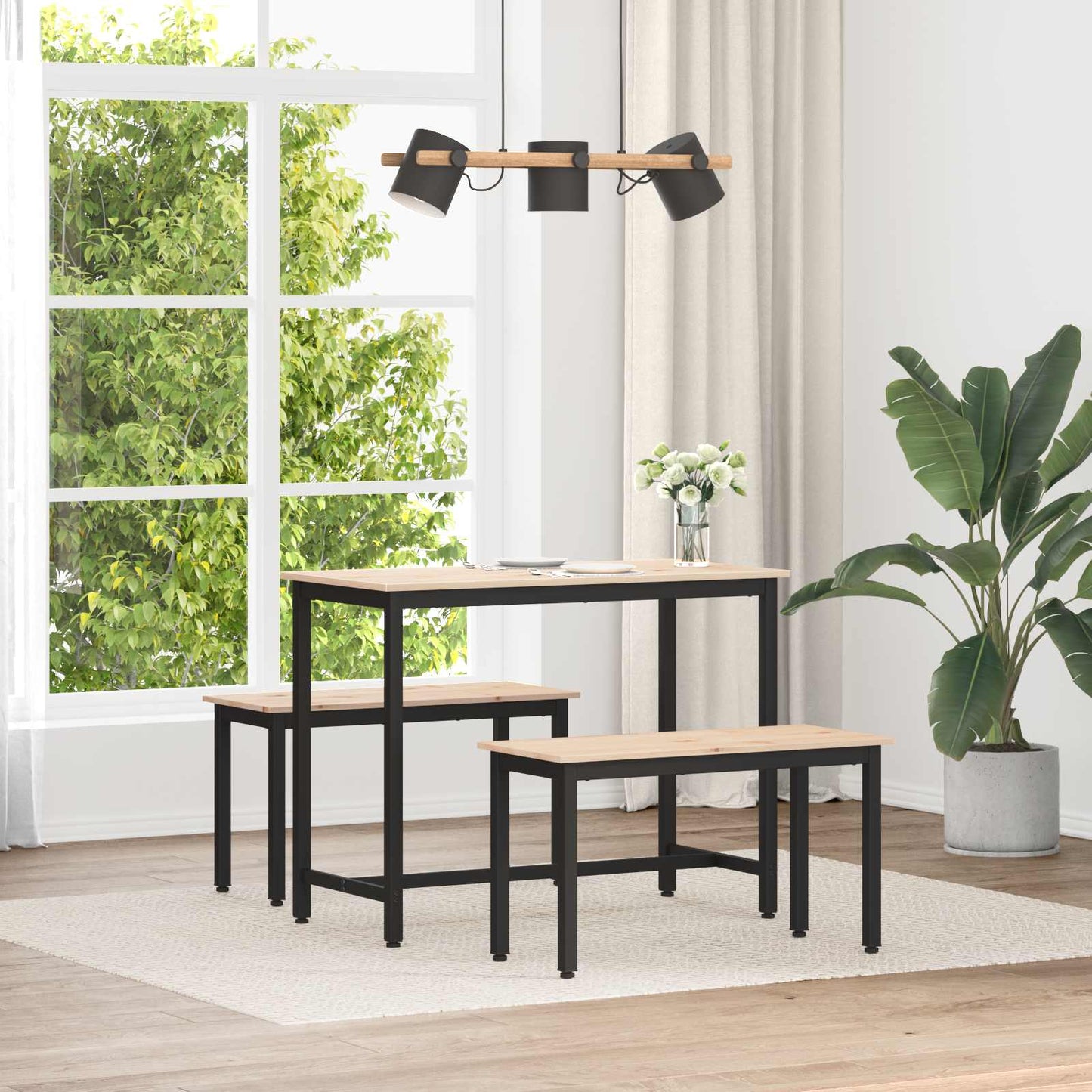 panchina Naturale 80 x 35 x 45 cm Pino massello