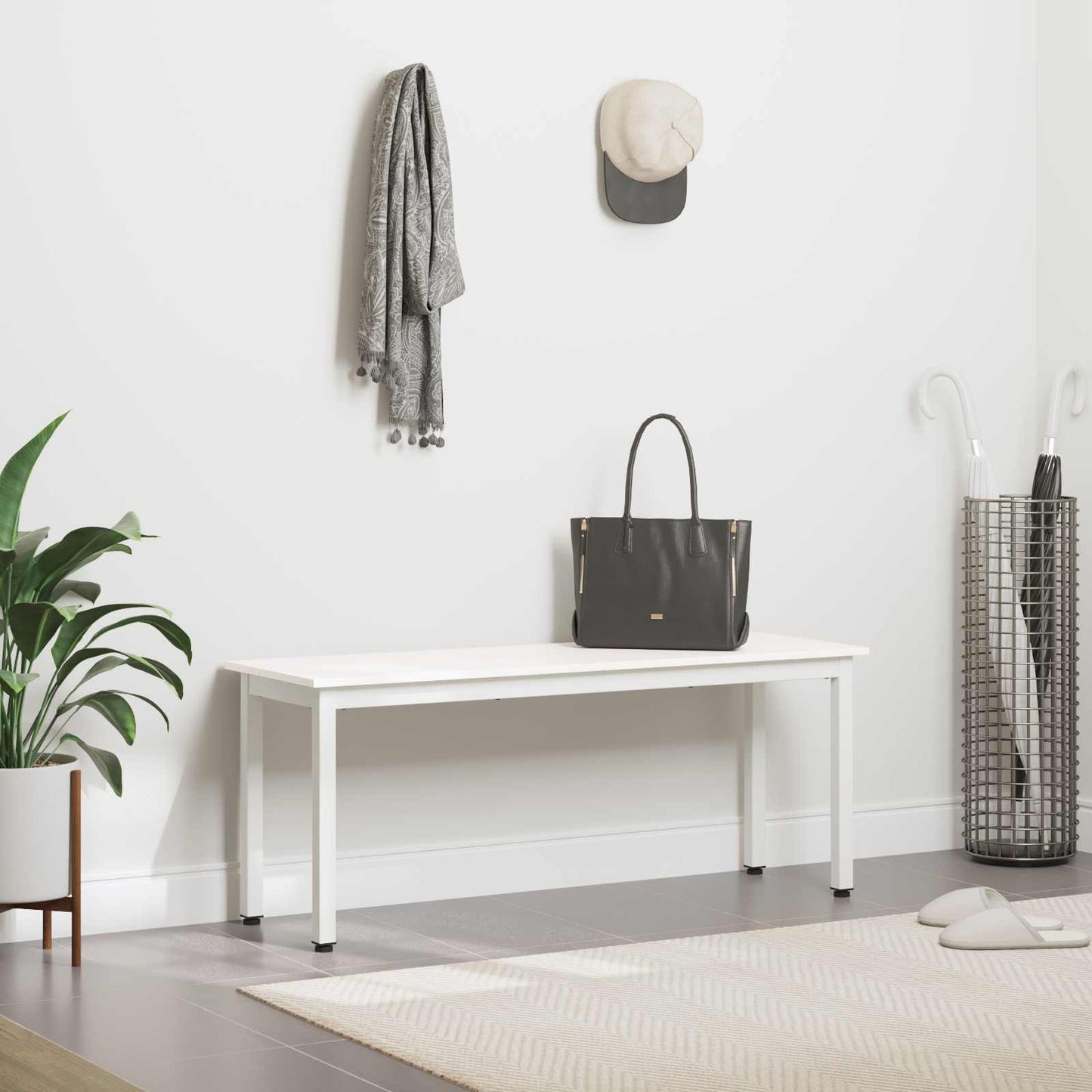 panchina Bianco 110 x 35 x 45 cm Pino massello