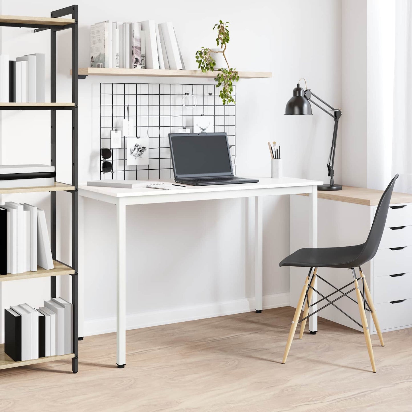 Tavolo da pranzo Bianco 110 x 55 x 75 cm Pino massello