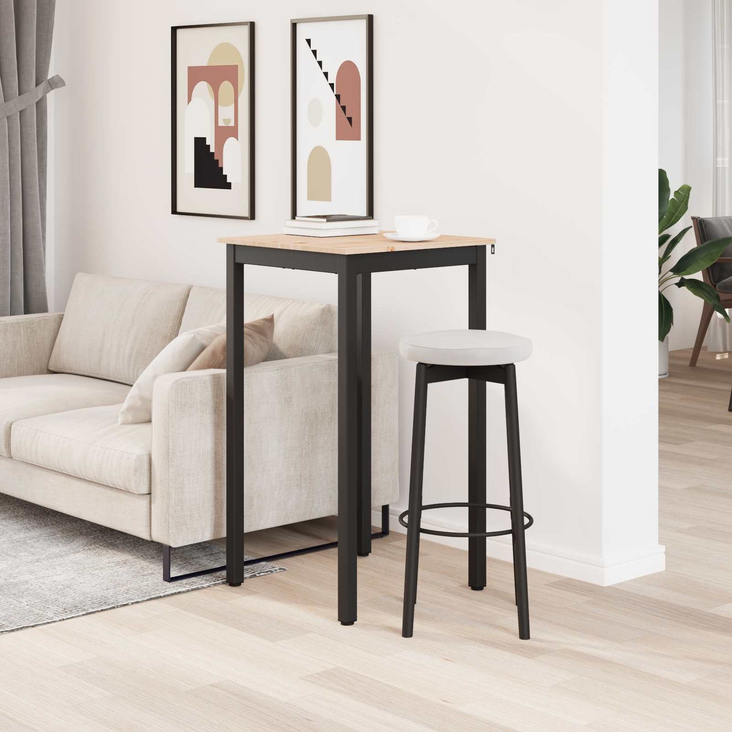 Tavolo da bar Naturale 60 x 60 x 105 cm Pino massello