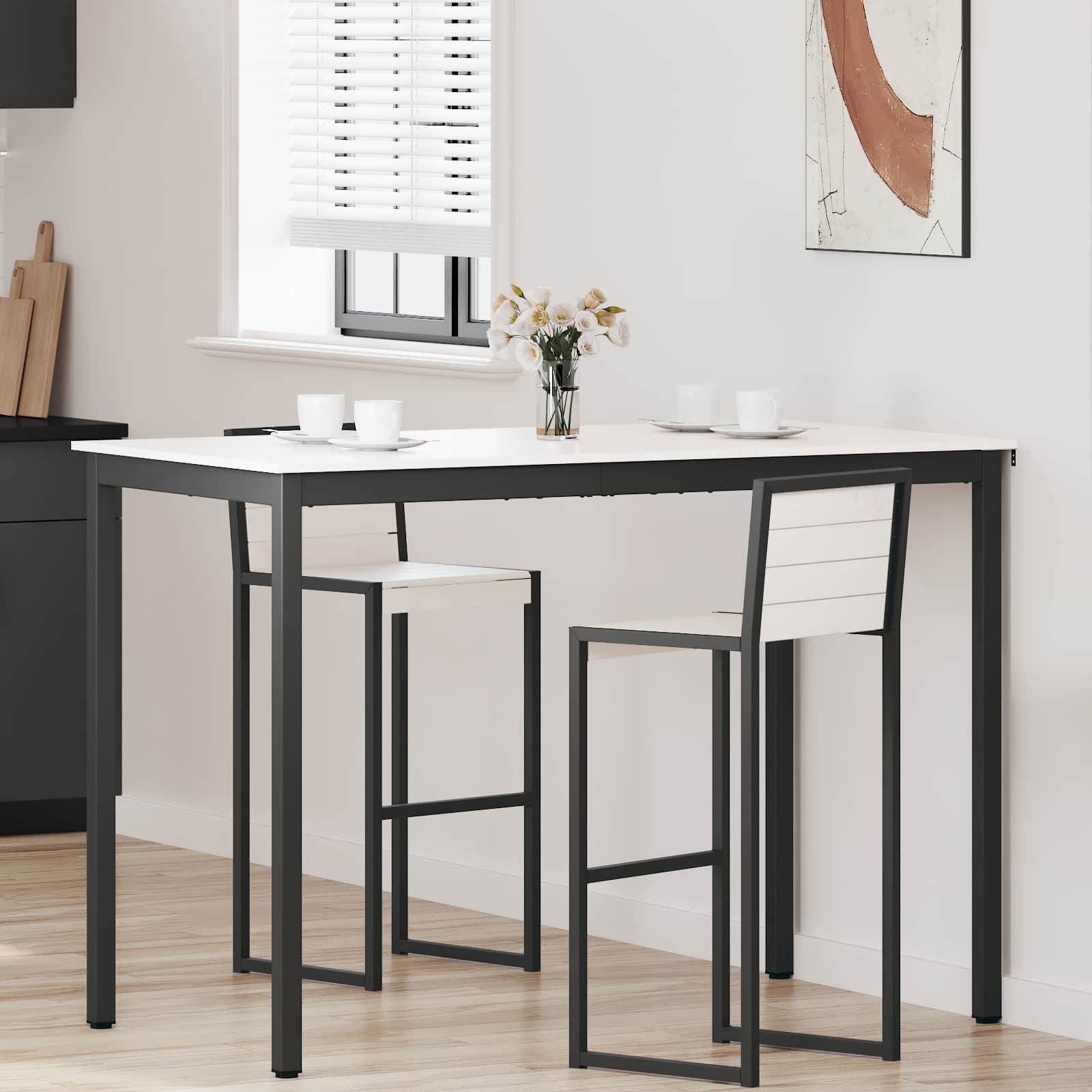 Tavolo da bar Bianco 150 x 80 x 105 cm Pino massello | homemem39