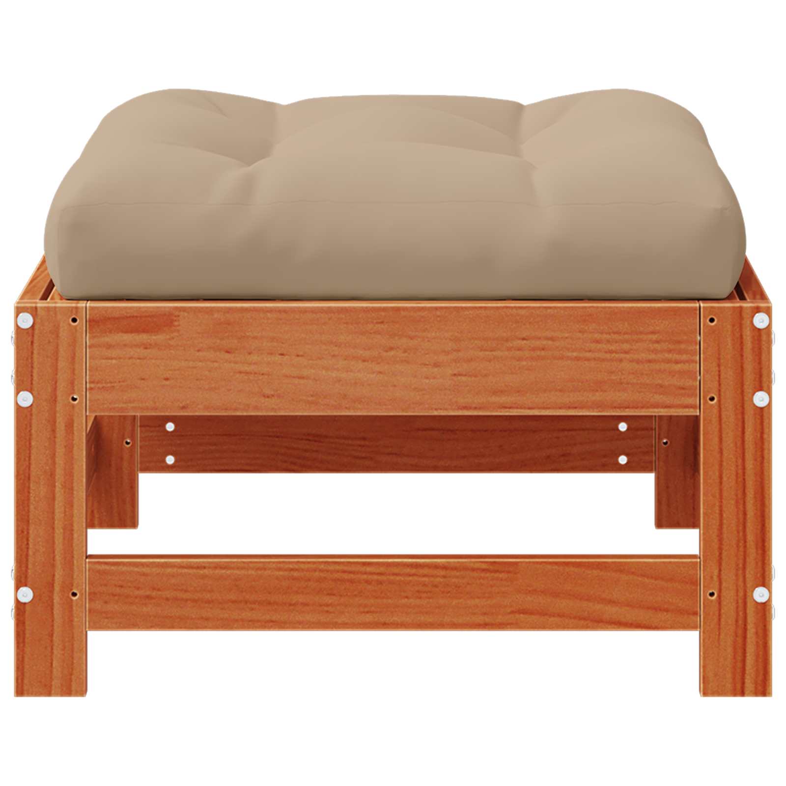 Poggiapiedi da giardino con cuscino Legno Massello di Pino | homemem39