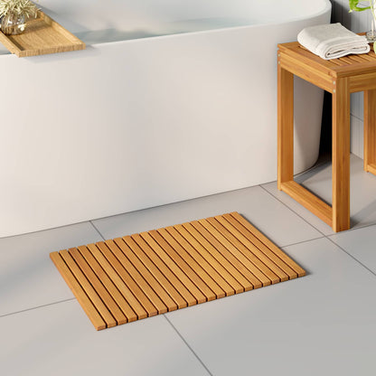 Tappeto da bagno Marrone 60 x 40 cm Legno di Acacia Massello | homemem39