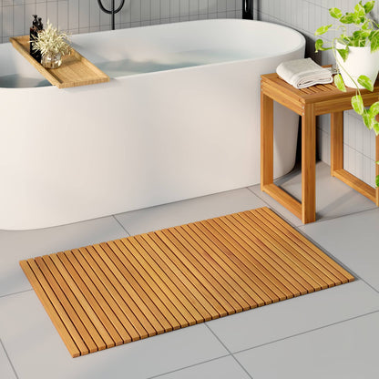Tappeto da bagno Marrone 100 x 60 cm Legno di Acacia Massello | homemem39
