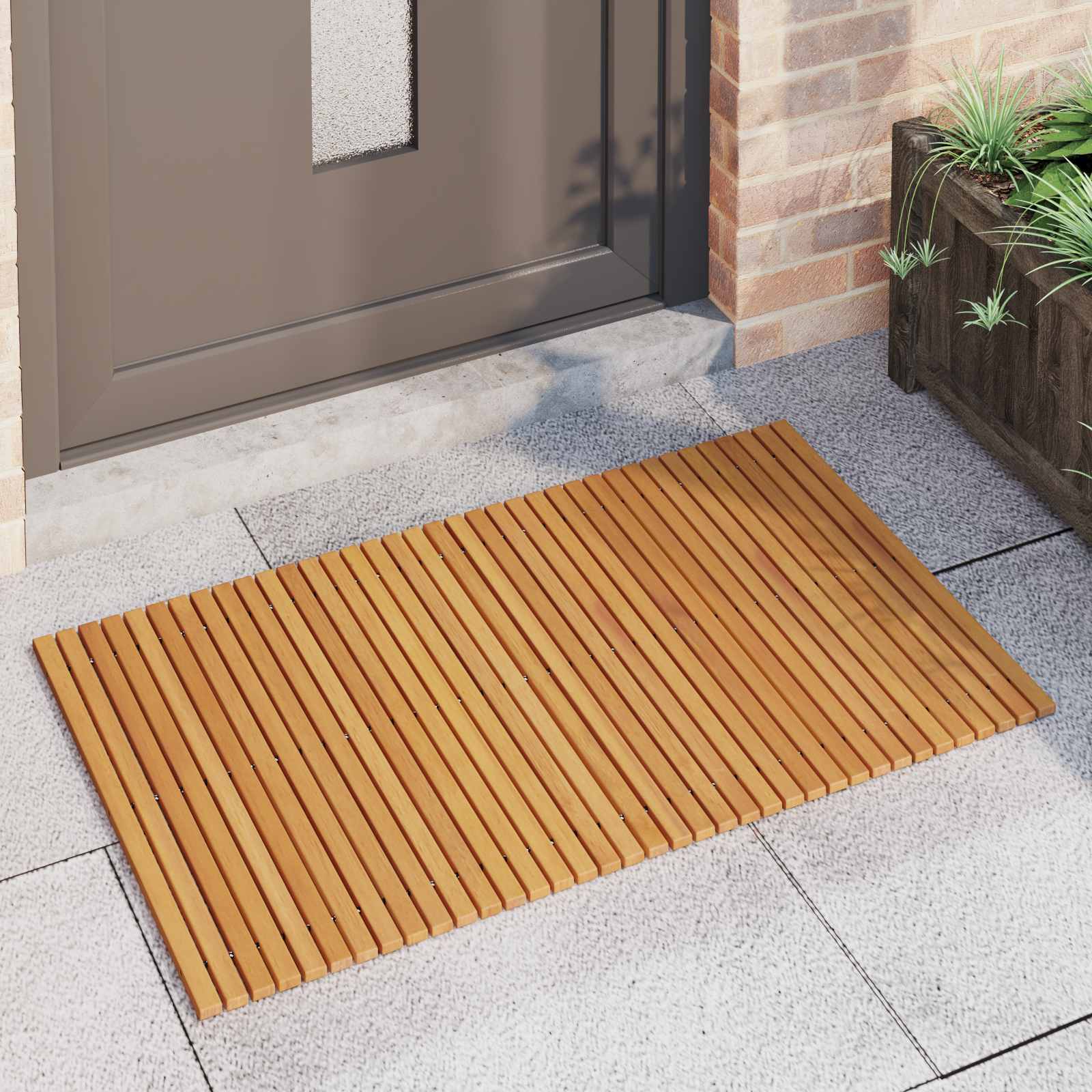 Tappeto da bagno Marrone 100 x 60 cm Legno di Acacia Massello | homemem39
