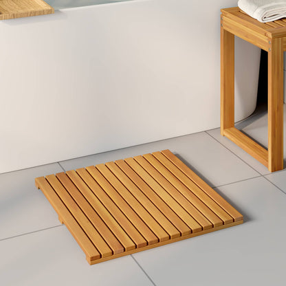 Tappeto da bagno Marrone 50 x 50 cm Legno di Acacia Massello | homemem39