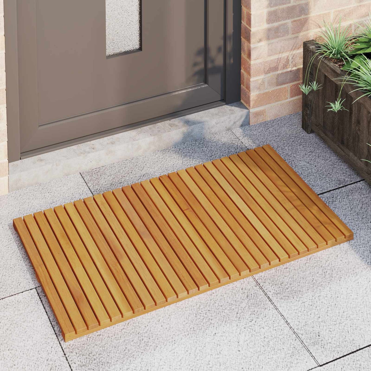 Tappeto da bagno Marrone 100 x 55 cm Legno di Acacia Massello | homemem39
