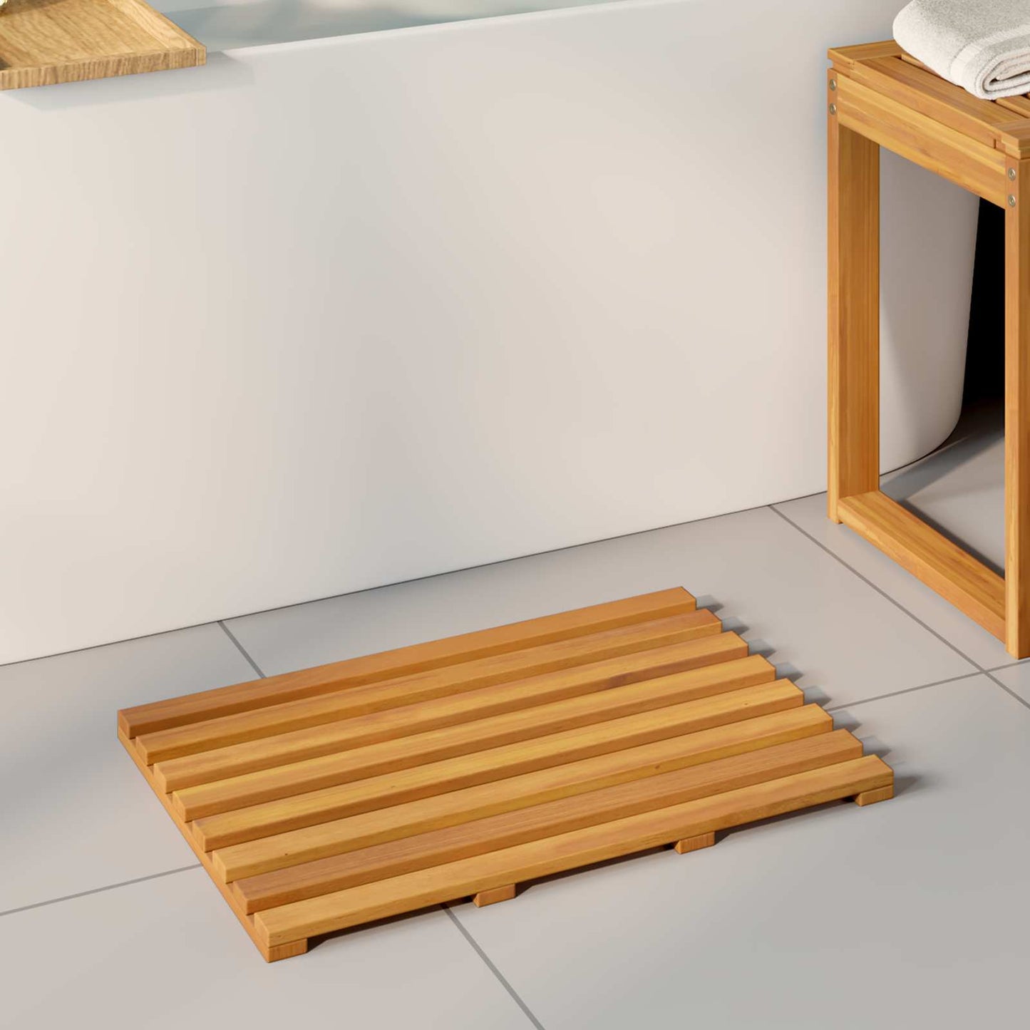 Tappeto da bagno 2 pz Naturale 56 x 37 cm