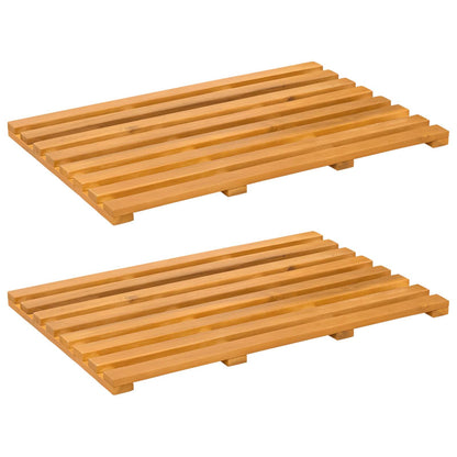 Tappeto da bagno 2 pz Naturale 56 x 37 cm