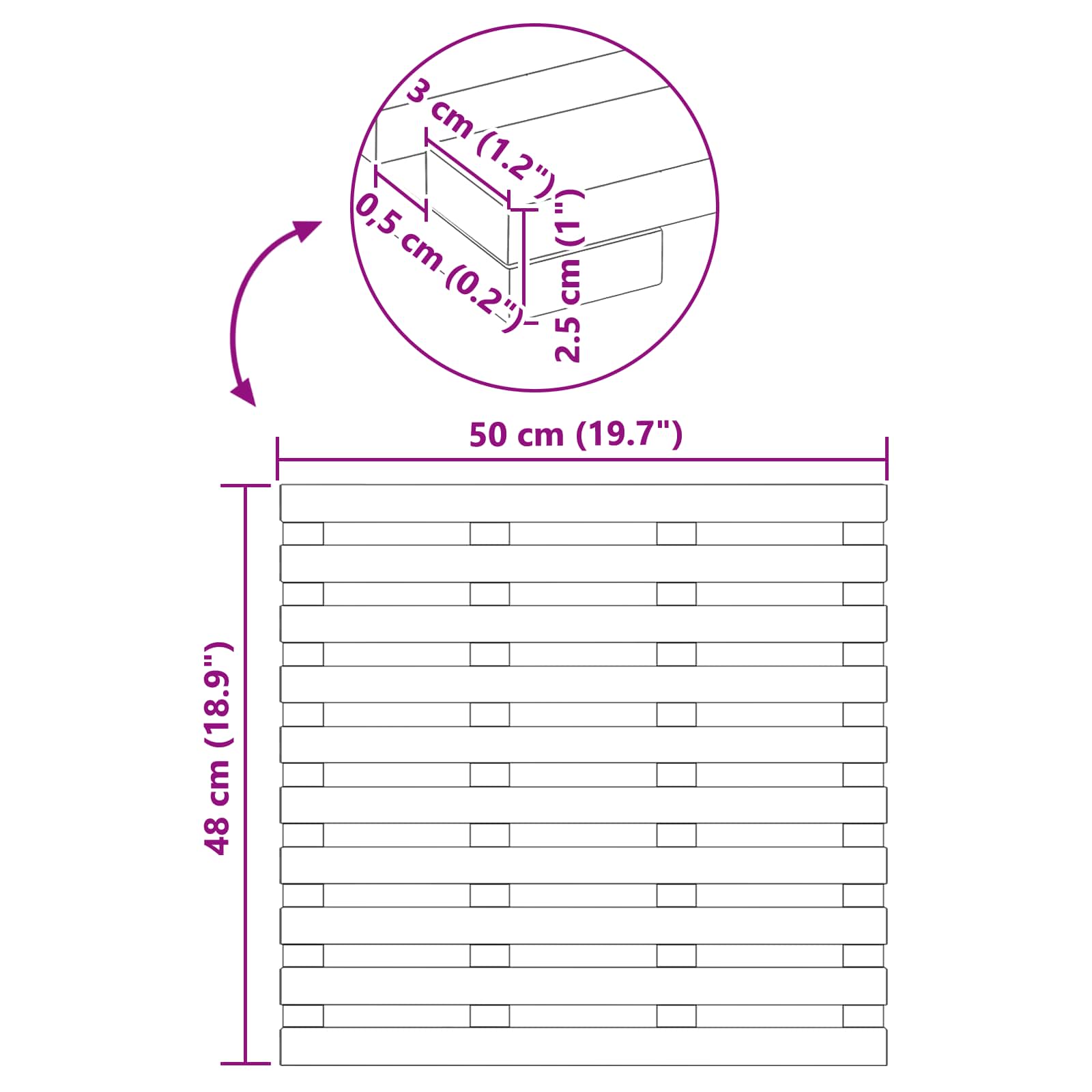 Tappeto da bagno Tinta unita Marrone 50 x 48 x 2,5 cm | homemem39