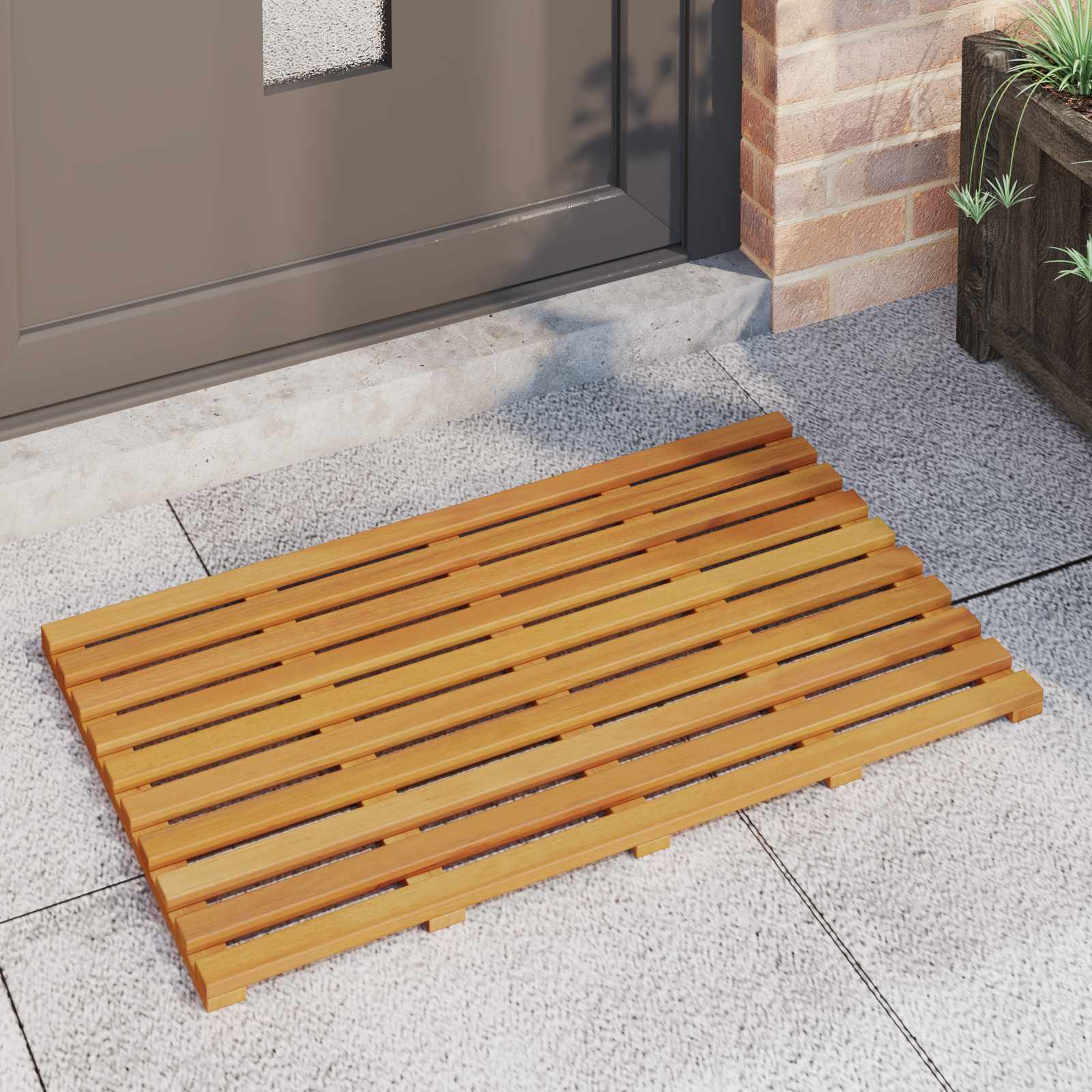 Tappeto da bagno Tinta unita Marrone 80 x 48 x 2,5 cm | homemem39