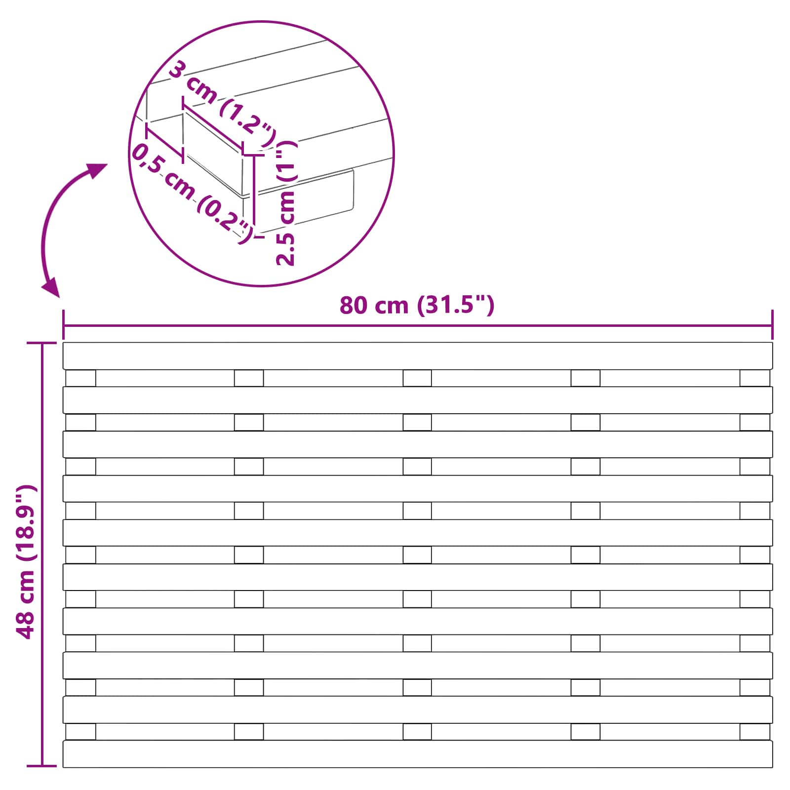 Tappeto da bagno Tinta unita Marrone 80 x 48 x 2,5 cm | homemem39
