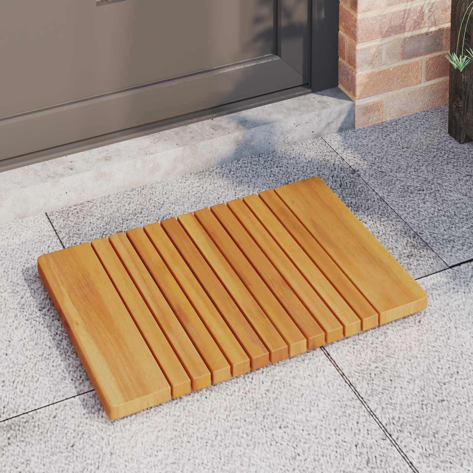 Tappeto da bagno Marrone 59 x 40 cm Legno di Acacia Massello | homemem39