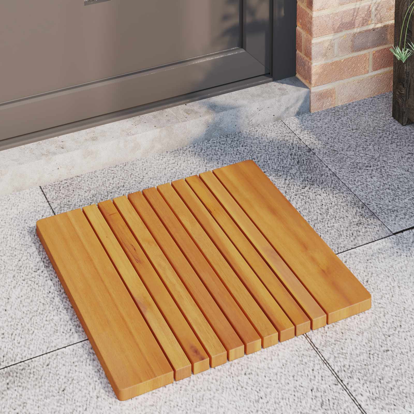 Tappeto da bagno Marrone 52 x 50 cm Legno di Acacia Massello | homemem39