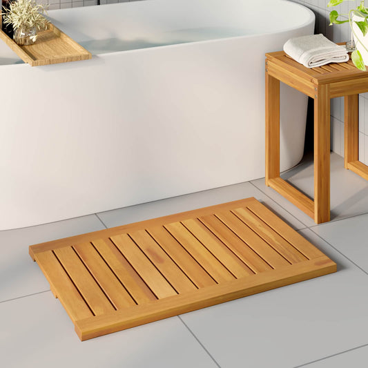 Tappeto da bagno Naturale 80 x 50 cm Legno di Acacia Massello