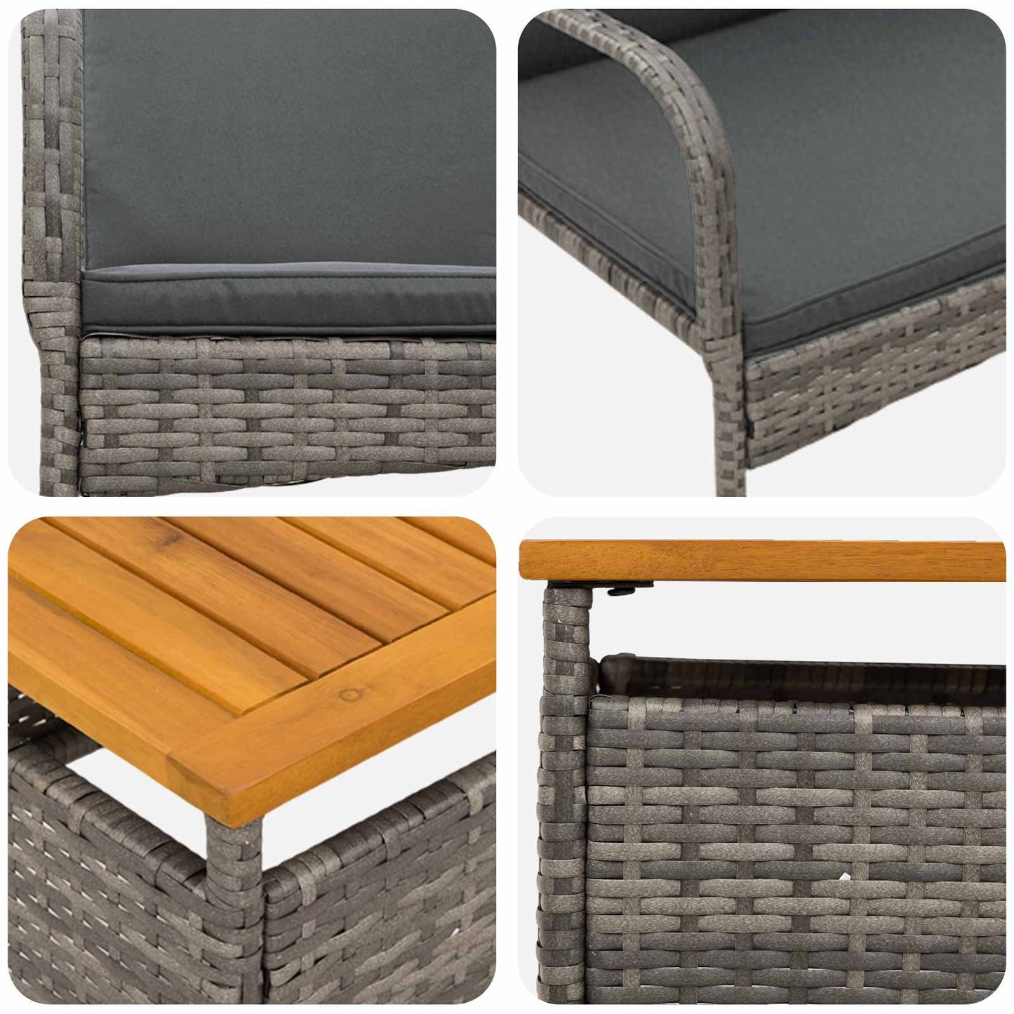 Set da giardino con cuscino acciaio | homemem39